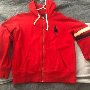 Red Polo big pony hoodie